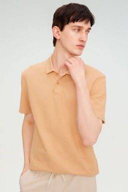 New Regular Fit Basic Duz K?sa Kollu Polo Tisort