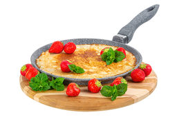 Сковорода блинная 24 см ГАРМОНИЯ ВКУСА "Серый мрамор" н/р, 45*25*7,5 см