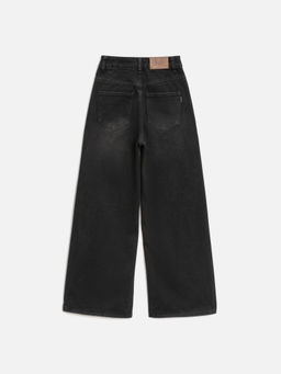 ACOOLA / Брюки джинсовые детские для девочек Poka1 черный  фото 2