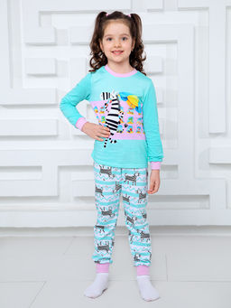 Пижама "Зебра",ментоловый