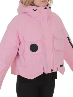 H24-280 PINK Куртка пуховая женская (белый утиный пух)