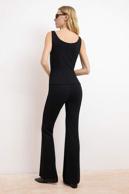 Siyah Fitted/Vucuda Oturan Kal?n Ask?l? Kolsuz Interlok Orme Alt-Ust Tak?m TWOSS26AU00088 - Trendyolmilla фото 4