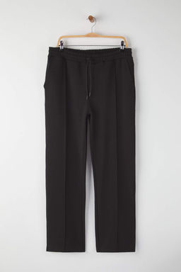 Siyah Straight Kal?p Genis Paca Interlok Rahat Pamuklu Pantolon TMNAW26PL00002 - Trendyolmilla фото 5