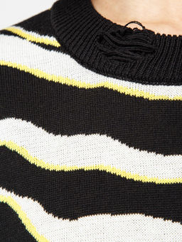 Джемпер женский ZZ-07009 black/white/yellow