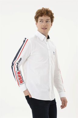 U. S. Polo Assn / Мужская белая рубашка с длинным рукавом - U.s. polo assn фото 3