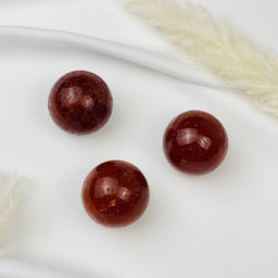 Радуга Самоцветов Шар декоративный резной из камня красный Авантюрин фото 3