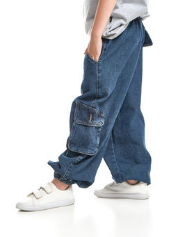 Джинсы карго 33-7655 синий - Mini maxi фото 10