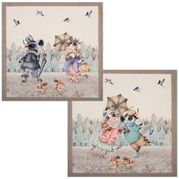 КОМПЛЕКТ САЛФЕТОК 2ШТ ПРОМЕНАД40Х40 СМ ,БЕЖЕВЫЙ, 100