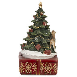 Фигурка декоративная "Рождество" (мех.завод, муз, движ), L10 W10 H18,5 см