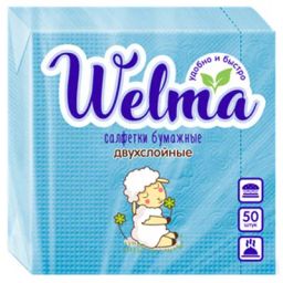 WELMA салфетки бумажные 24см 2-сл. (50шт) Пастельных тонов