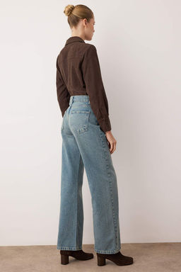 Mavi Vintage Y?kama Yuksek Bel Wide Leg Genis Paca Jeans TWOAW26JE00228 - Trendyolmilla фото 4