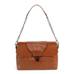 Женская кожаная сумка через плечо J005-220 Рыжий - Cidirro фото 3