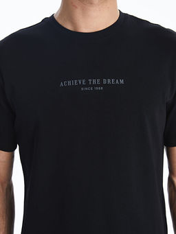 Bisiklet Yaka Bask?l? Erkek Ti??rt