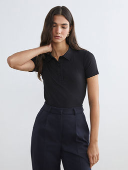 Polo Yaka Fitilli Kad?n Ti??rt