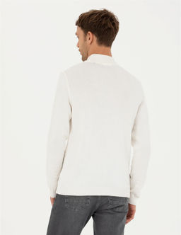 Ekru Slim Fit Yar_m Bal_k__ Yaka Triko Kazak - Pierre cardin фото 5
