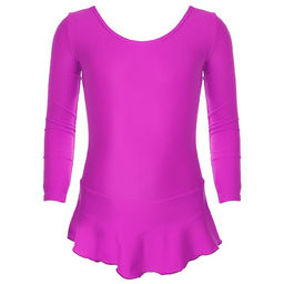 Купальник гимнастический Grace Dance, с юбкой, с длинным рукавом, р. 28, цвет фуксия  фото 7