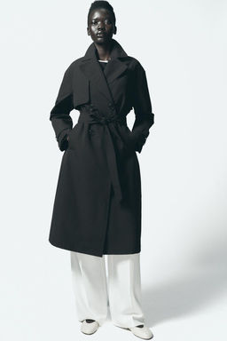 WATER-REPELLENT TRENCH COAT WITH BELT