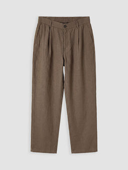 Regular Fit %100 Keten Erkek Pantolon