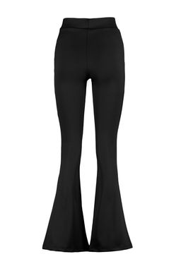 Siyah Fitilli Flare/Ispanyol Paca Yuksek Bel Esnek Orme Tayt Pantolon TWOSS23PL00135