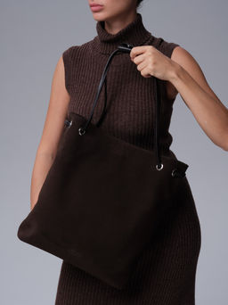 Замшевая сумка Ann DBR 31228 черный каштан