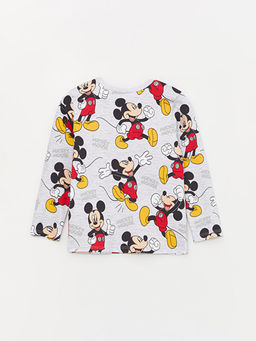 Bisiklet Yaka Uzun Kollu Mickey Mouse Bask?l? Erkek Bebek Pijama Tak?m - Waikiki фото 3