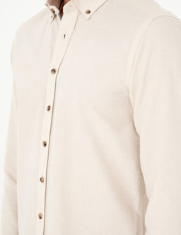 Bej Slim Fit Uzun Kollu G_mlek