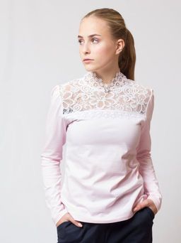 Блузка трикотажная светло-розовый 192230517а - Nota bene фото 17