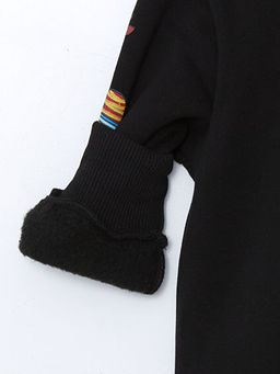 Bisiklet Yaka Bask?l? Erkek ?ocuk Sweatshirt