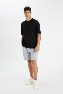 Regular Fit Basic Duz Bermuda Sort