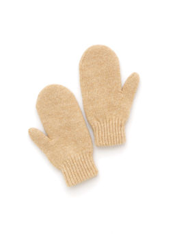 Детские варежки из монгольской шерсти бежевые