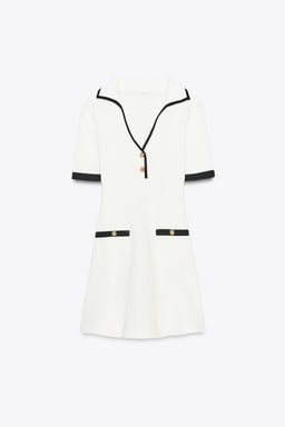 RIBBED DRESS WITH METAL BUTTONS - Zara фото 5