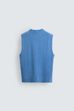 CAMISETA TANK ESTAMPADO COSTA RICA / Azul