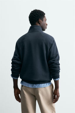 SUDADERA LAVADA CUELLO CREMALLERA / Gris antracita - Zara фото 3