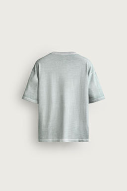 CAMISETA PUNTO EFECTO LAVADO / Celeste lavado - Zara фото 6