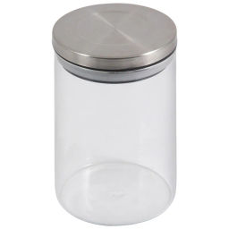 Стеклянная банка для сыпучих продуктов с крышкой из нерж стали OCEANO объем 0.6л арт.004461 /Mallony/  фото 3