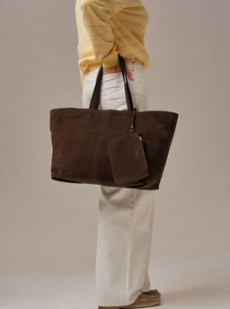 Замшевая сумка шоппер Texas DBR 31390 кофе фото 10