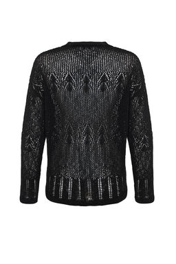 Siyah Pamuk Kar?s?ml? Ajurlu/Delikli Triko Kazak TWOSS24KZ00011 - Trendyolmilla фото 9