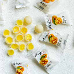 МОЛОЧНЫЕ ИРИСКИ С ЖЕЛЕЙНОЙ НАЧИНКОЙ МАНГО FRU TI MI, 320 гр