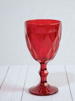 Бокал-кубок для вина, 300 мл, стекло, красный, Diamond color - Anna lafarg фото 7