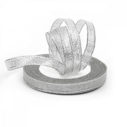 Лента парчовая 10мм упаковочная серебро Magic4Hobby уп. 22,85м (1м)