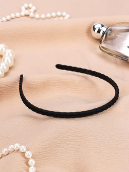 Цена за 12 шт. Ободок для волос «Классика галант», коса, 0.7 см, чёрный