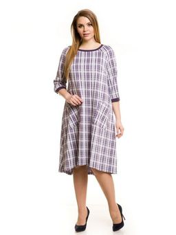 Платье 728 сиреневая клетка - Novita фото 2