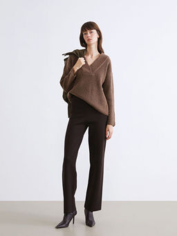 Beli Lastikli Kad?n Triko Pantolon