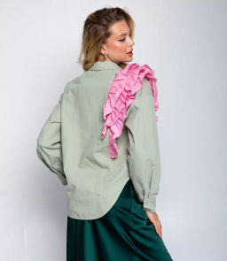 Рубашка #КТ2666, салатовый