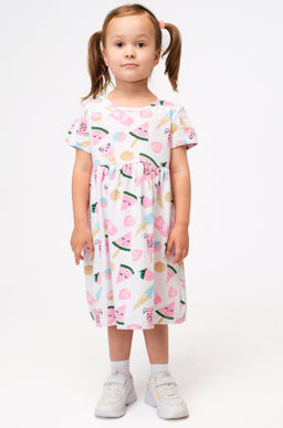 Летнее хлопковое платье с лайкрой для девочки Bonito  фото 2