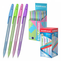 Цена за 50 шт. Ручка шариковая ErichKrause R-301 Stick Spring 0.7, цвет чернил синий (в коробке по 50 шт.)