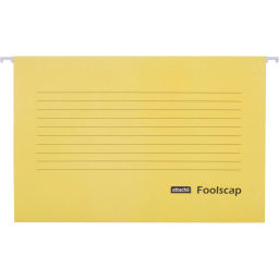 Папка подвесная Attache Foolscap, картон желтый, до 200л., 5шт/уп  фото 2
