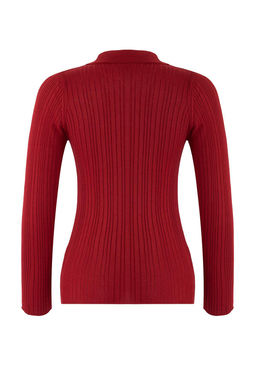 TRENDYOLMILLA Kahverengi Fitilli Polo Yaka Triko H?rka TWOAW20HI0070 фото 7