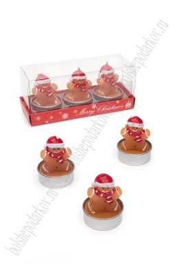 Свечи парафиновые 3,5*5,5 см "Пряник" (3 шт) SF-7794