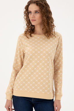 Женская толстовка песочного цвета Неожиданная скидка в корзине - U.s. polo assn фото 3